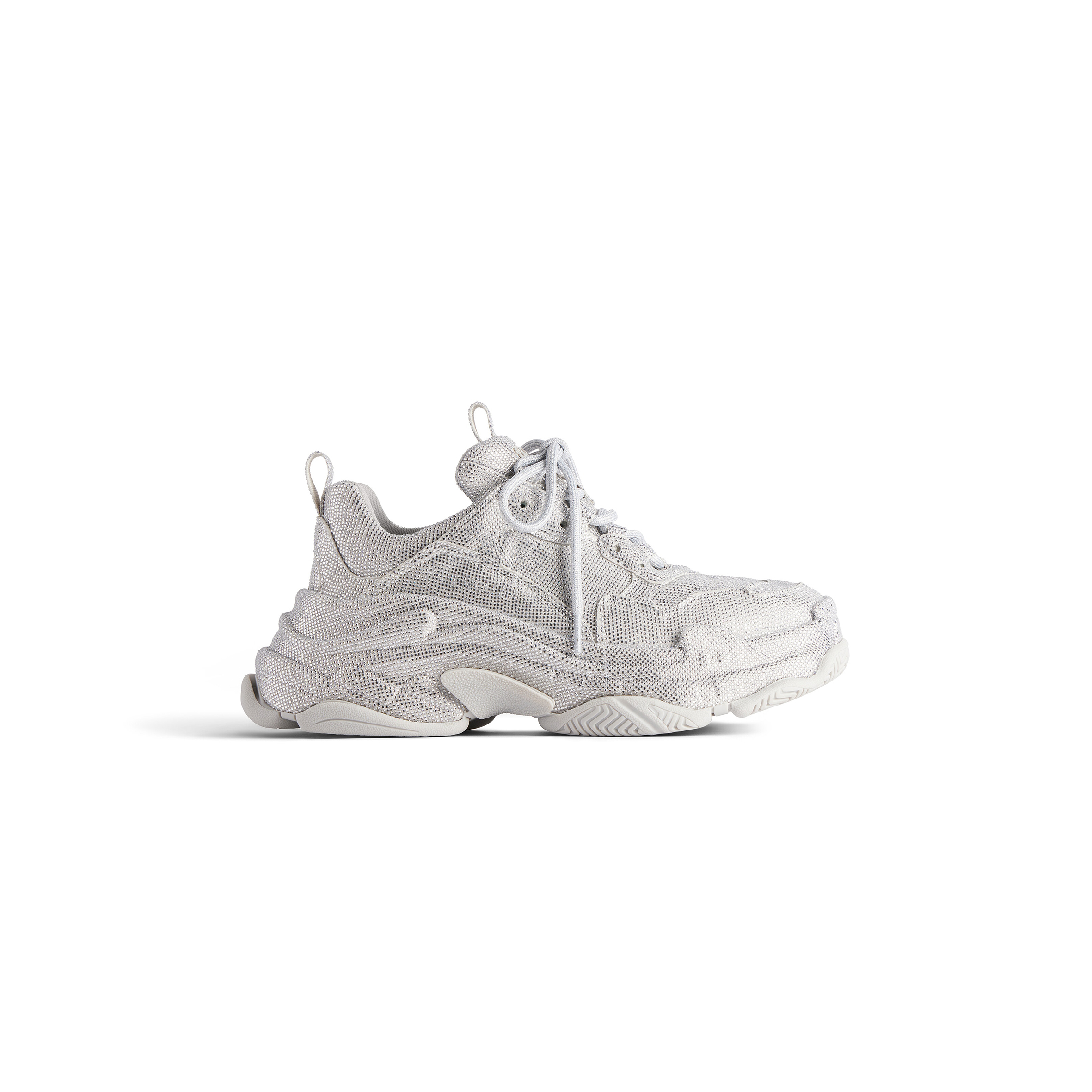 Ba*len*cia*ga women''s triple s sneaker with rhinestones in light grey 524039w2tst1100